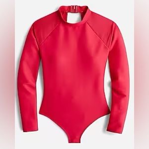 J. Crew Active Ribbed Long-Sleeve One-Piece Swimsuit